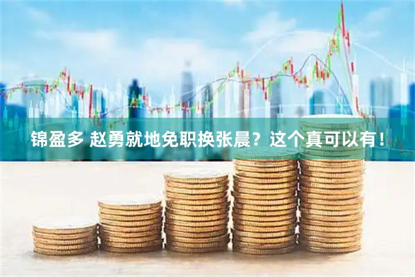 锦盈多 赵勇就地免职换张晨？这个真可以有！