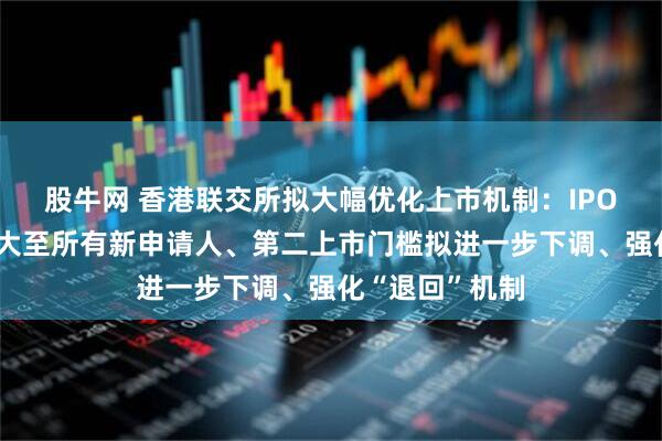 股牛网 香港联交所拟大幅优化上市机制：IPO保密申请拟扩大至所有新申请人、第二上市门槛拟进一步下调、强化“退回”机制