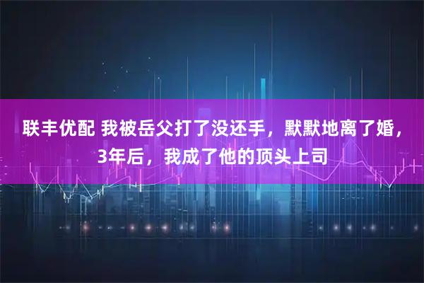 联丰优配 我被岳父打了没还手，默默地离了婚，3年后，我成了他的顶头上司