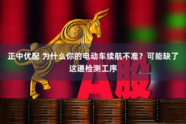 正中优配 为什么你的电动车续航不准？可能缺了这道检测工序
