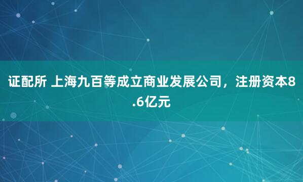 证配所 上海九百等成立商业发展公司，注册资本8.6亿元