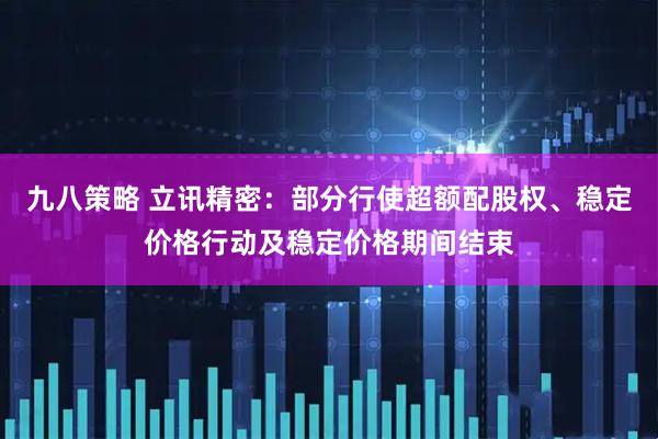 九八策略 立讯精密：部分行使超额配股权、稳定价格行动及稳定价格期间结束